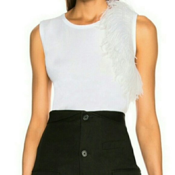 Helmet Lang White Feather Tank Size S Retail $355 - Picture 1 of 4